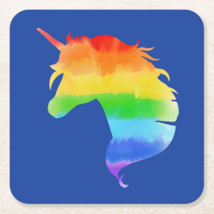 Wasserfarben-Regenbogen-Unicorn Rechteckiger Pappuntersetzer