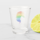 Wasserfarben-Regenbogen-Unicorn Schnapsglas (Rückseite)