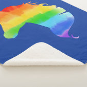 Wasserfarben-Regenbogen-Unicorn Sherpadecke (3/4)