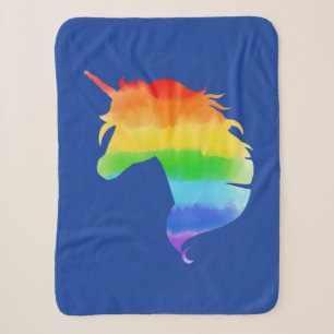 Wasserfarben-Regenbogen-Unicorn Sherpadecke