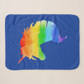 Wasserfarben-Regenbogen-Unicorn Sherpadecke (Vorderseite (Horizontal))