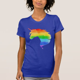 Wasserfarben-Regenbogen-Unicorn T-Shirt