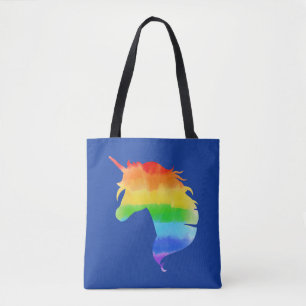 Wasserfarben-Regenbogen-Unicorn Tasche