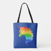 Wasserfarben-Regenbogen-Unicorn Tasche (Rückseite)