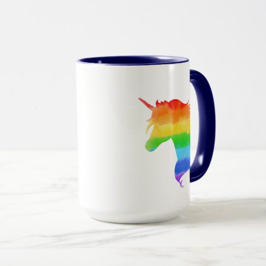 Wasserfarben-Regenbogen-Unicorn Tasse (VorderseiteRechts)