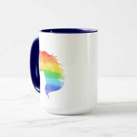 Wasserfarben-Regenbogen-Unicorn Tasse (Vorderseite Links)