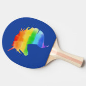 Wasserfarben-Regenbogen-Unicorn Tischtennis Schläger (Seitenansicht)
