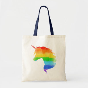 Wasserfarben-Regenbogen-Unicorn Tragetasche