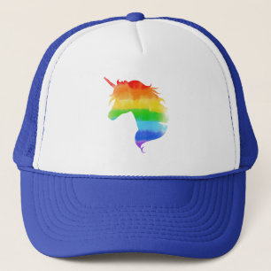 Wasserfarben-Regenbogen-Unicorn Truckerkappe