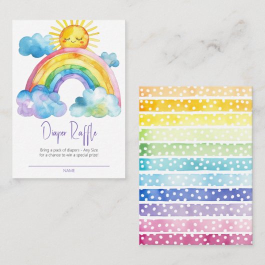 Wasserfarben-Regenbogen-Windeln Begleitkarte (Vorne/Hinten)