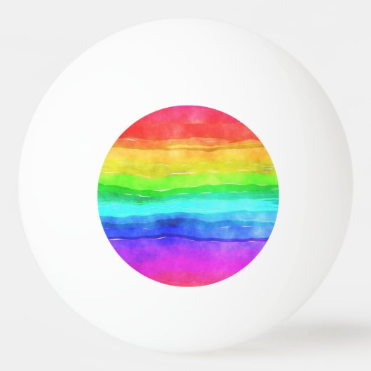 Wasserfarben Regenbogenstreifen Design Pong Ball Tischtennisball (Vorderseite)