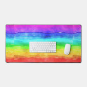 Wasserfarben Regenbogenstreifen Design Schreibtisc Schreibtischunterlage (Tastatur & Maus)