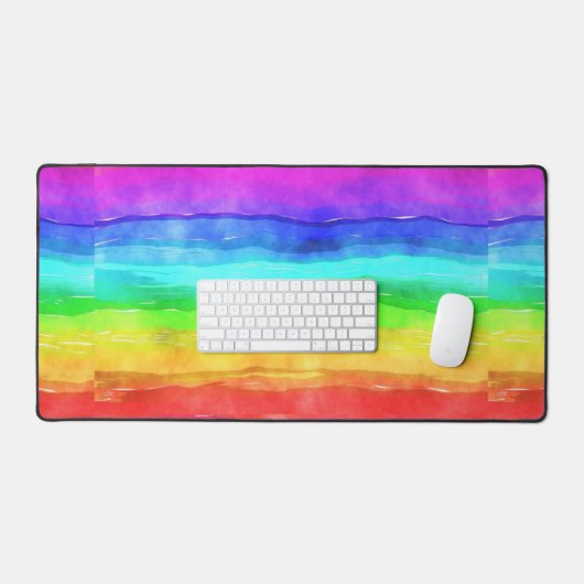 Wasserfarben Regenbogenstreifen Design Schreibtisc Schreibtischunterlage (Tastatur & Maus)