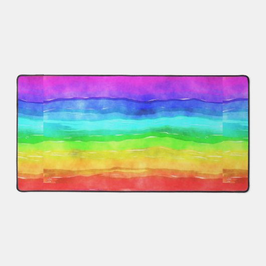 Wasserfarben Regenbogenstreifen Design Schreibtisc Schreibtischunterlage (Vorderseite)