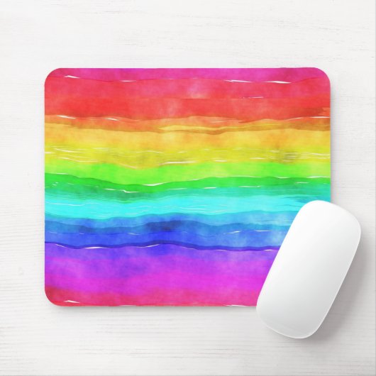 Wasserfarben Regenbogenstreifen Designmousepad Mousepad (Mit Mouse)