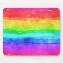 Wasserfarben Regenbogenstreifen Designmousepad