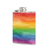 Wasserfarben Regenbogenstreifen Flachmann (Links)