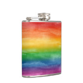 Wasserfarben Regenbogenstreifen Flachmann (Rechts)