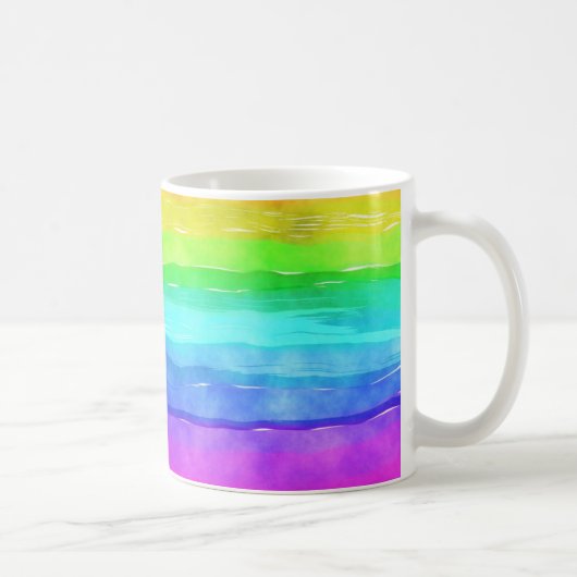 Wasserfarben Regenbogenstreifen Kaffeetasse (Rechts)