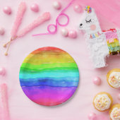 Wasserfarben Regenbogenstreifen Pappteller (Party)