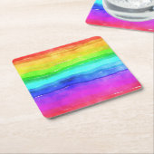 Wasserfarben Regenbogenstreifen Rechteckiger Pappuntersetzer (angewinkelt)