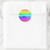 Wasserfarben Regenbogenstreifen Runder Aufkleber (Tasche)
