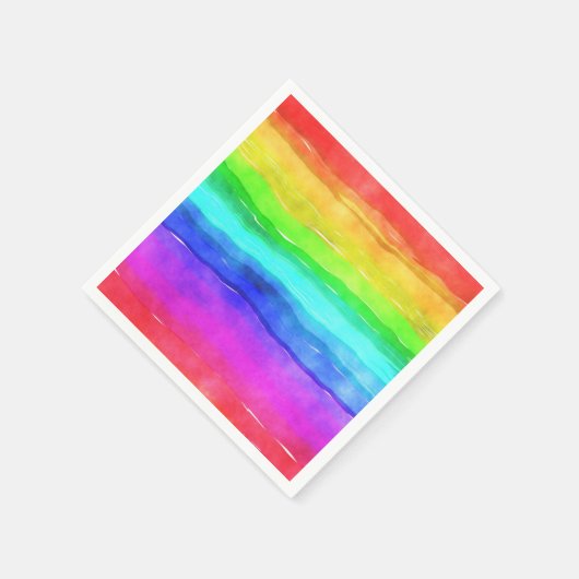 Wasserfarben Regenbogenstreifen Serviette (Ecke)
