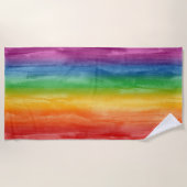 Wasserfarben Regenbogenstreifen Strandtuch (Vorderseite)