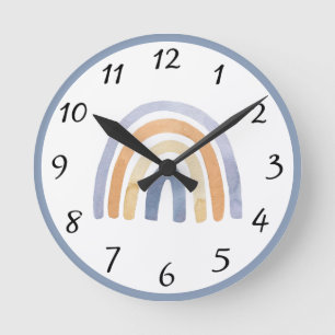 Wasserfarben-Regenbows Personalisiert Runde Wanduhr