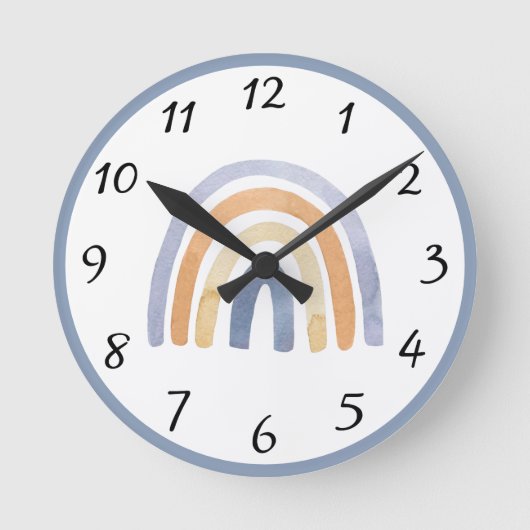 Wasserfarben-Regenbows Personalisiert Runde Wanduhr (Vorderseite)