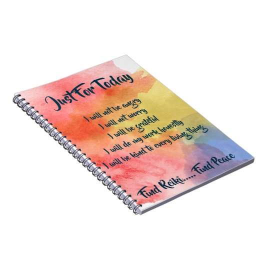 Wasserfarben-Reiki-Principles-Notebook Notizblock (Rechte Seite)