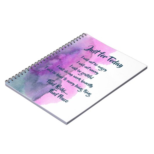 Wasserfarben-Reiki-Principles-Notebook Notizblock (Linke Seite)