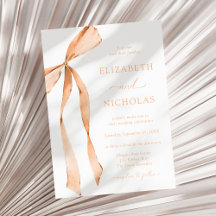 Wasserfarben Ribbon Bow Apricot Orange Wedding