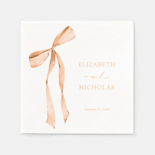 Wasserfarben Ribbon Bow Apricot Orange Wedding Serviette