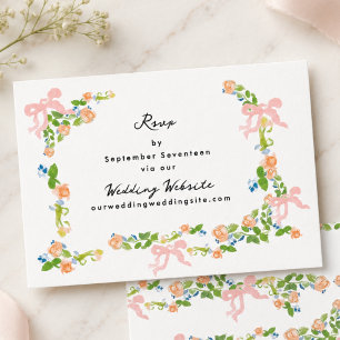 Wasserfarben-Rokokogarten-Hochzeitswebsite-RSVP-Ka Einladung