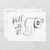 Wasserfarben-Rolle mit Aufgehängter Postkarte (Vorne/Hinten)