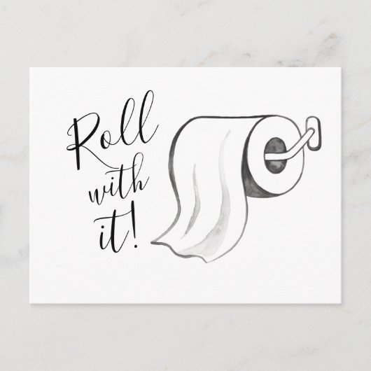 Wasserfarben-Rolle mit Aufgehängter Postkarte (Vorderseite)