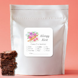 Wasserfarben Rolling Button Rose Konditorei Allerg Quadratischer Aufkleber