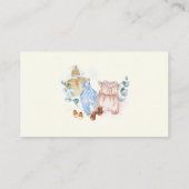 Wasserfarben Rosa Blauer Windelwascher Kinderdusch Begleitkarte (Rückseite)