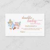 Wasserfarben Rosa Blauer Windelwascher Kinderdusch Begleitkarte (Vorderseite)