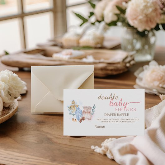 Wasserfarben Rosa Blauer Windelwascher Kinderdusch Begleitkarte