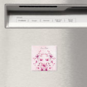 Wasserfarben-Rosa-Blumen-Magnet Magnet (In Situ (Geschirrspüler))