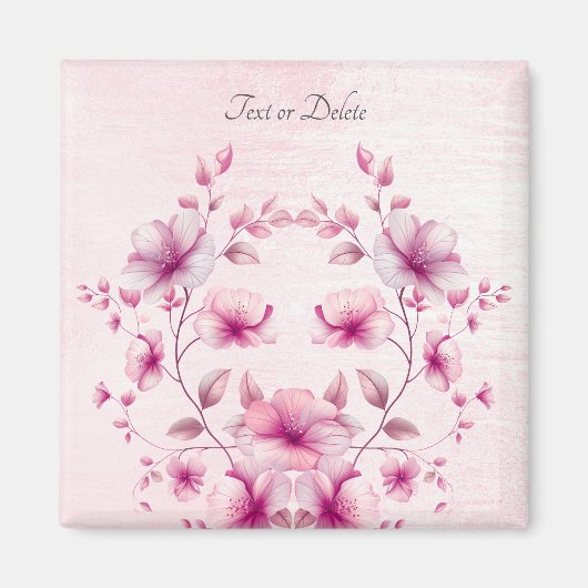 Wasserfarben-Rosa-Blumen-Magnet Magnet (Vorne)