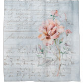 Wasserfarben Rosa Blumendusche Vorhang (Vorderseite)