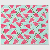 Wasserfarben Rosa Grüne Wassermelone Dreiecke Geschenkpapier (Flach)