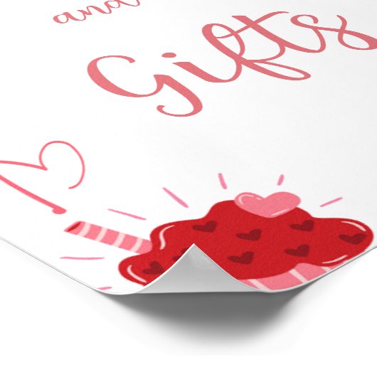 Wasserfarben Rosa Herz Valentine Karte & Geschenke Poster (Ecke)