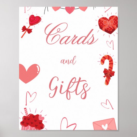 Wasserfarben Rosa Herz Valentine Karte & Geschenke Poster (Vorne)