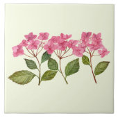 Wasserfarben-Rosa-Hydrangea Lacecaps-Muster Fliese (Vorderseite)
