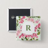 Wasserfarben-Rosa-Hydrangea und japanisches Anemon Button (Vorne & Hinten)