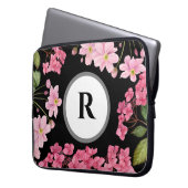 Wasserfarben-Rosa-Hydrangea und japanisches Anemon Laptopschutzhülle (Vorderseite Links)